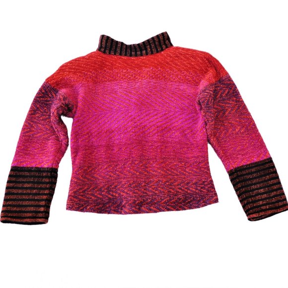 Patricia Palson Fitted Sweater Hand Woven Custom Toggles Pleated Waist Chenille - Picture 7 of 9